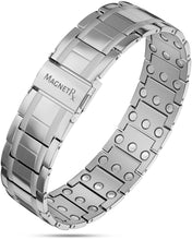 Load image into Gallery viewer, 3x Strength Titanium Magnetic Bracelet for Men (Silver)