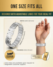 Load image into Gallery viewer, 3x Strength Titanium Magnetic Bracelet for Men (Silver)