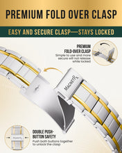 Load image into Gallery viewer, 3x Strength Titanium Magnetic Bracelet for Men (Silver &amp; Gold)
