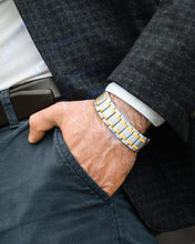 Load image into Gallery viewer, 3x Strength Titanium Magnetic Bracelet for Men (Silver &amp; Gold)