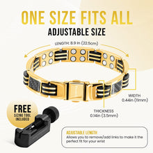 Load image into Gallery viewer, Carbon Fiber Magnetic Bracelet for Men (Gold)