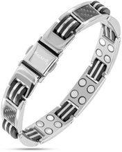 Load image into Gallery viewer, Carbon Fiber Magnetic Bracelet for Men (Silver)