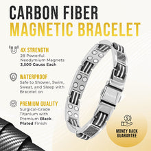 Load image into Gallery viewer, Carbon Fiber Magnetic Bracelet for Men (Silver)