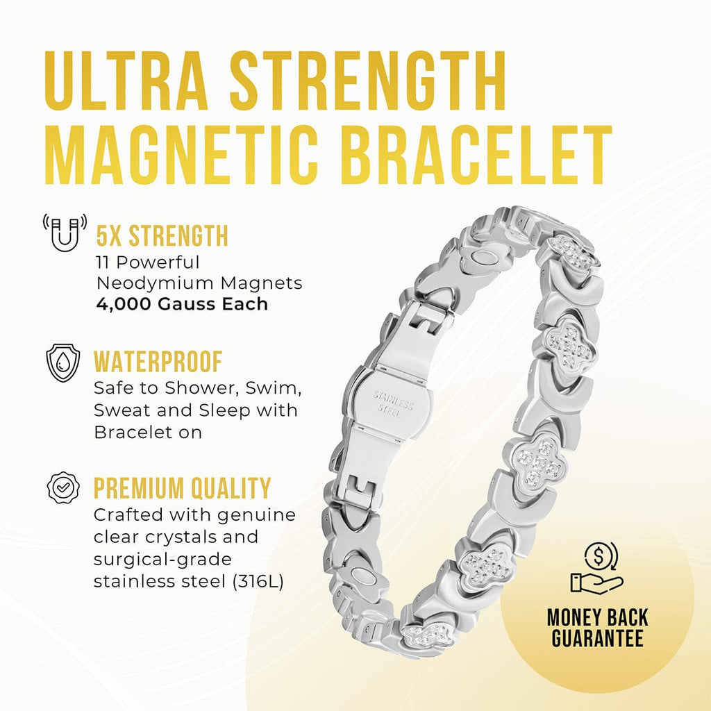 Clover Magnetic Bracelet for Women (Silver)