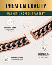 Load image into Gallery viewer, Curb Chain Inlay Copper Cuff Magnetic Therapy Bracelet for Men &amp; Women