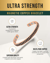 Load image into Gallery viewer, Curb Chain Inlay Copper Cuff Magnetic Therapy Bracelet for Men &amp; Women