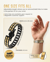 Load image into Gallery viewer, EllipseMAX Magnetic Bracelet for Men (Black &amp; Gold)
