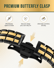 Load image into Gallery viewer, EllipseMAX Magnetic Bracelet for Men (Black &amp; Gold)