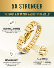 Load image into Gallery viewer, EllipseMAX Magnetic Bracelet for Men (Gold)