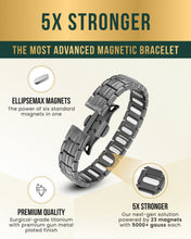 Load image into Gallery viewer, EllipseMAX Magnetic Bracelet for Men (Gunmetal)