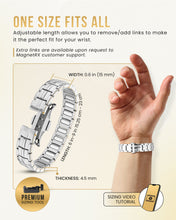 Load image into Gallery viewer, EllipseMAX Magnetic Bracelet for Men (Silver)