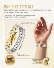 Load image into Gallery viewer, EllipseMAX Magnetic Bracelet for Men (Silver &amp; Gold)