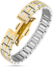 Load image into Gallery viewer, EllipseMAX Magnetic Bracelet for Men (Silver &amp; Gold)