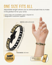 Load image into Gallery viewer, EllipseMAX Magnetic Bracelet for Women (Black &amp; Gold)