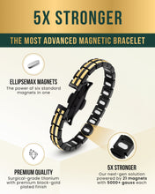 Load image into Gallery viewer, EllipseMAX Magnetic Bracelet for Women (Black &amp; Gold)