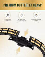 Load image into Gallery viewer, EllipseMAX Magnetic Bracelet for Women (Black &amp; Gold)