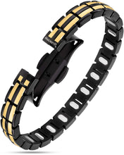 Load image into Gallery viewer, EllipseMAX Magnetic Bracelet for Women (Black &amp; Gold)