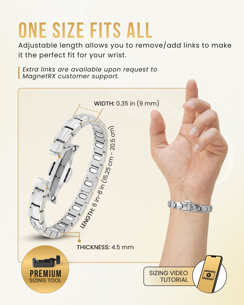 EllipseMAX Magnetic Bracelet for Women (Silver)