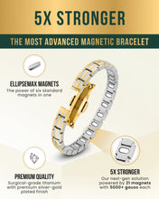 Load image into Gallery viewer, EllipseMAX Magnetic Bracelet for Women (Silver &amp; Gold)
