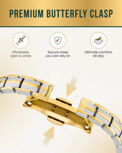 Load image into Gallery viewer, EllipseMAX Magnetic Bracelet for Women (Silver &amp; Gold)
