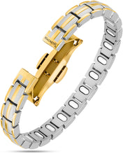 Load image into Gallery viewer, EllipseMAX Magnetic Bracelet for Women (Silver &amp; Gold)