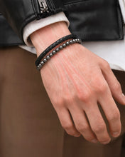 Load image into Gallery viewer, High Power Hematite Bead &amp; Leather Magnetic Bracelet