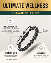 Load image into Gallery viewer, High Power Magnetic Hematite Bracelet Bali Style
