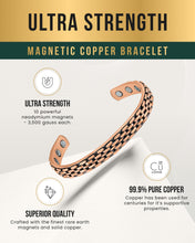 Load image into Gallery viewer, Link Chain Inlay Copper Cuff Magnetic Therapy Bracelet for Men &amp; Women