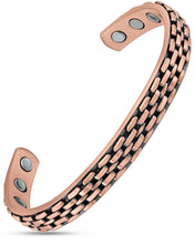 Load image into Gallery viewer, Link Chain Inlay Copper Cuff Magnetic Therapy Bracelet for Men &amp; Women