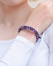 Load image into Gallery viewer, Magnetic Hematite &amp; Amethyst Beaded Bracelet for Women