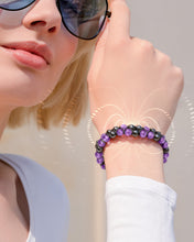 Load image into Gallery viewer, Magnetic Hematite &amp; Amethyst Beaded Bracelet for Women