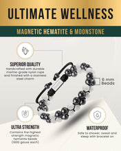 Load image into Gallery viewer, Magnetic Hematite &amp; Moonstone Beaded Bracelet for Women
