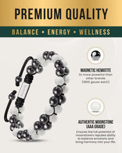 Load image into Gallery viewer, Magnetic Hematite &amp; Moonstone Beaded Bracelet for Women