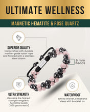 Load image into Gallery viewer, Magnetic Hematite &amp; Rose Quartz Beaded Bracelet for Women