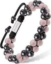 Load image into Gallery viewer, Magnetic Hematite &amp; Rose Quartz Beaded Bracelet for Women
