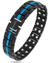 Load image into Gallery viewer, Magnetic Therapy Thin Blue Line Bracelet for Men