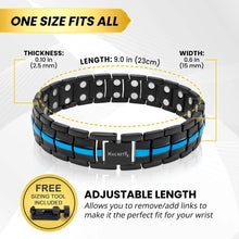 Load image into Gallery viewer, Magnetic Therapy Thin Blue Line Bracelet for Men