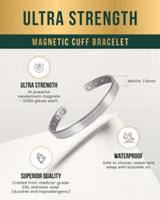 Load image into Gallery viewer, Men’s Magnetic Bracelet Cuff (Polished Silver)