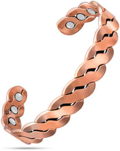 Load image into Gallery viewer, Rugged Twist Copper Magnetic Therapy Bracelet Bangle