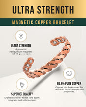 Load image into Gallery viewer, Rugged Twist Copper Magnetic Therapy Bracelet Bangle