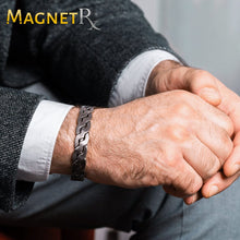 Load image into Gallery viewer, Rugged Twist Magnetic Therapy Bracelet Silver Bangle