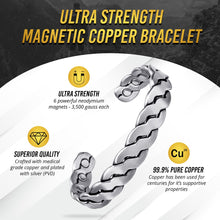 Load image into Gallery viewer, Rugged Twist Magnetic Therapy Bracelet Silver Bangle