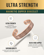 Load image into Gallery viewer, Stamped Celtic Mist Magnetic Copper Bracelet Cuff for Men