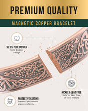 Load image into Gallery viewer, Stamped Irish Tree Magnetic Copper Bracelet Cuff for Men