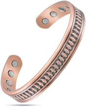 Load image into Gallery viewer, Stamped Native Magnetic Copper Bracelet Cuff for Men