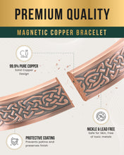 Load image into Gallery viewer, Stamped Shielded Knot Magnetic Copper Bracelet Cuff for Men