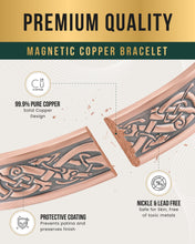 Load image into Gallery viewer, Stamped Viking Magnetic Copper Bracelet Cuff for Men