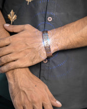 Load image into Gallery viewer, Stamped Viking Magnetic Copper Bracelet Cuff for Men