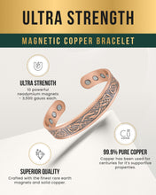 Load image into Gallery viewer, Stamped Viking Magnetic Copper Bracelet Cuff for Men