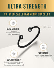 Load image into Gallery viewer, Twisted Cable Magnetic Bracelet Cuff (Black)
